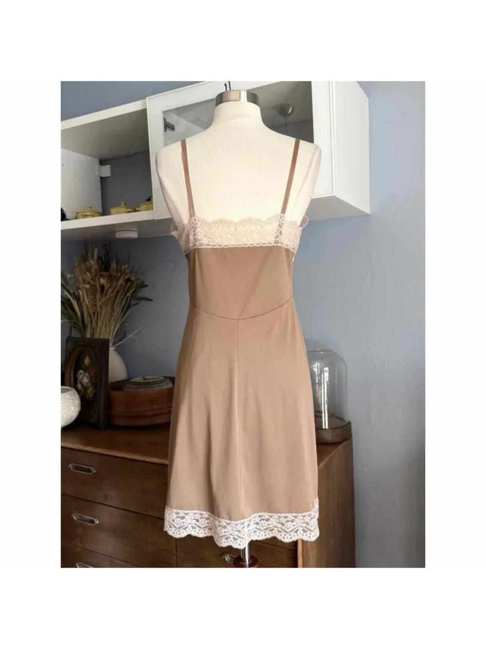 Vintage 50s Hollywood Vassarette Satin Lace Slip Dress Small 34 Munsingwear